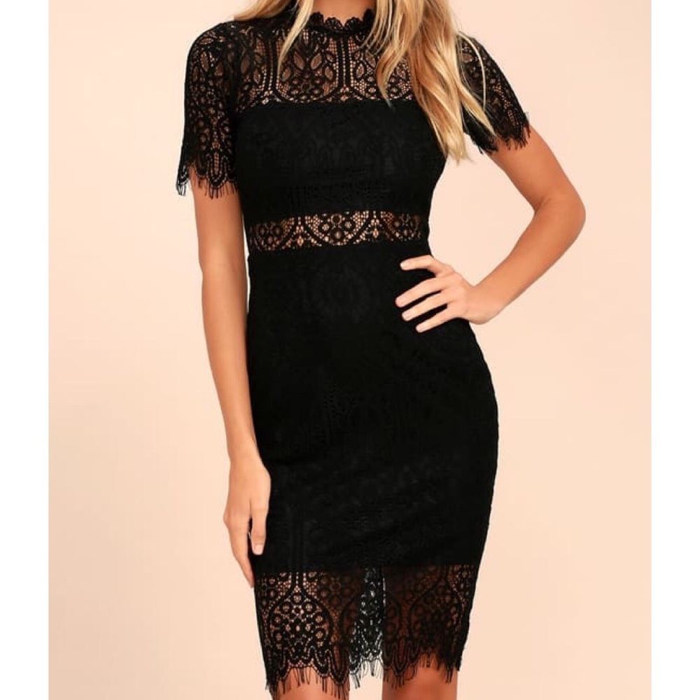 Lulus Remarkable Black Lace Dress